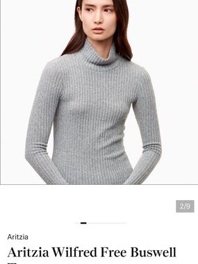 Wilfred Ribbed Gray Turtleneck Sweater